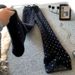 Tall Women's Polka Dot Mink Fleece Knit High-Waisted Wide Leg Pants Soft Draped Casual Floor Length Autumn/Winter Style_ecoleips.com