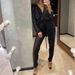 Women's Clothing New Solid Color Fashion V Neck Long Sleeve Sparkling Sequin Waist Jumpsuit_ecoleips.com