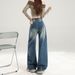 2026 Spring New American Retro Women's High-Waisted Loose Vintage Straight Wide-Leg Floor-Length Jeans_ecoleips.com