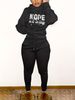 Women's Solid Color Fleece Lined Hoodie And Pants Set Warm And Cozy Two-Piece Outfit For Casual Wear_ecoleips.com