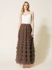 New French long skirt for women autumn European and American temperament elegant solid color high waist mesh cake skirt puffy skirt_ecoleips.com