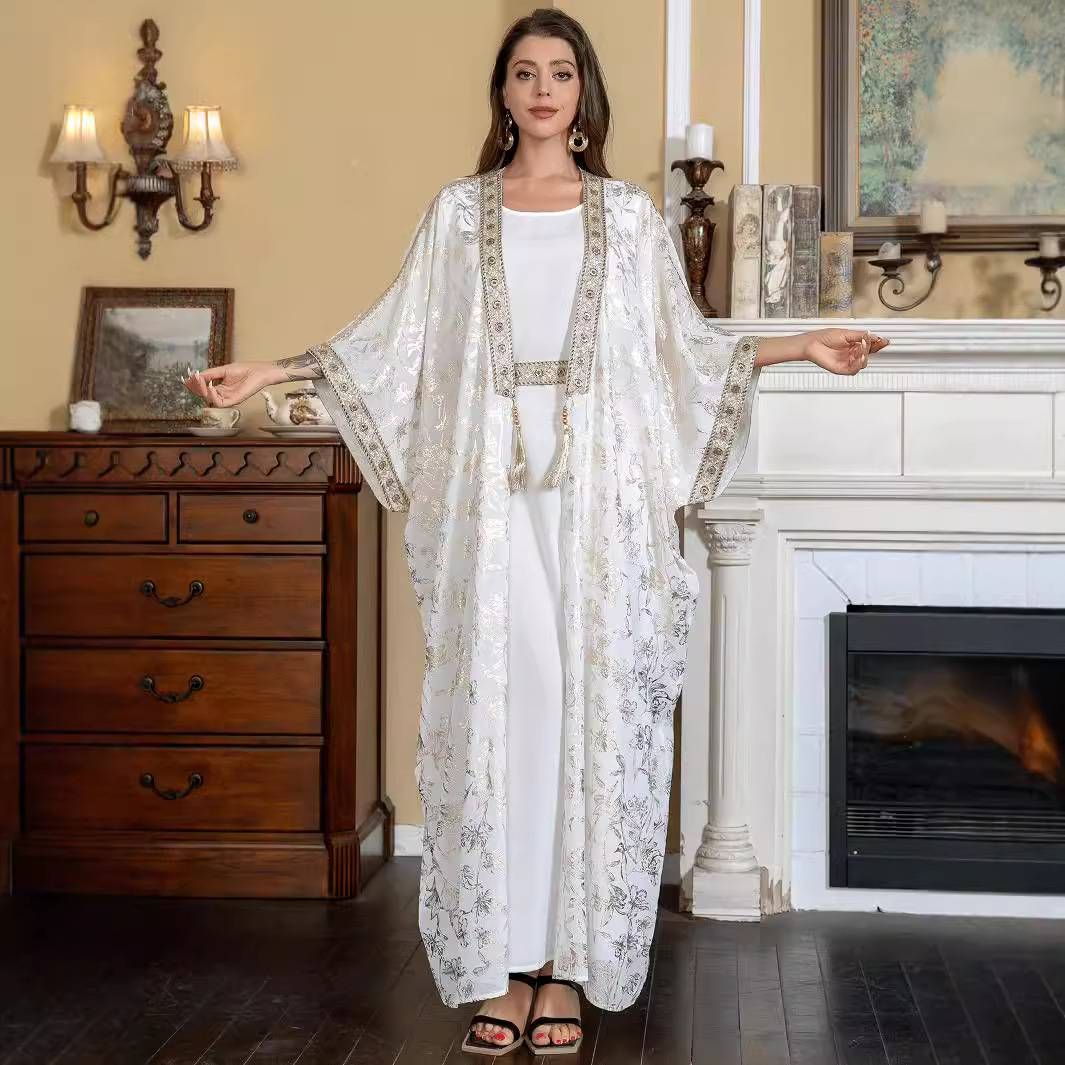 Muslim Ladies Dress Summer Hot Stamping Robe Abaya_ecoleips.com