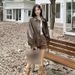 Women's Clothing Retro Brown Leather Jacket Autumn Black Sweet Cool Motorcycle PU Leather Loose Long Sleeve Top_ecoleips.com