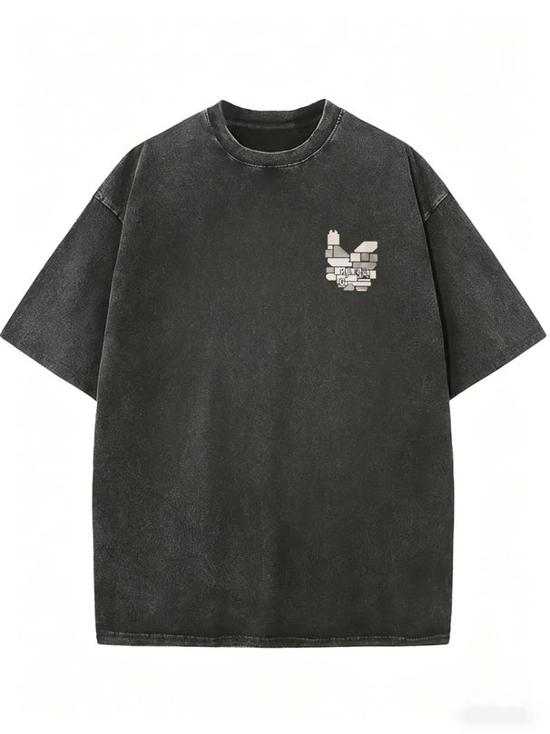Women's Urban Style Washed T-Shirt, Everyday Casual Short Sleeve Tee_ecoleips.com