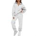 "Women's Minimalist Solid Color Tracksuit Set – Sleek Pocketless Design For Casual & Athleisure Wear"_ecoleips.com