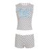 European American Style Digital Print Polka Dot Sleeveless Tank Top And Shorts Two-piece Set, New Summer Sporty Casual_ecoleips.com
