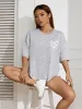 Simple Love Printed Womens Tshirts Summer Breathable Clothes Casual Fashion Short Sleeve Street Oversized All Match T-Shirts_ecoleips.com