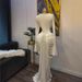 Women's Elegant Fashion Pleated Evening Dress Slanted Neck Long Style European And American Design Autumn New Arrival_ecoleips.com