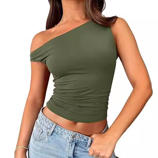 women's clothing real shot spot summer new ins design polo collar chic short sved t shirt slim fit tops for women_ecoleips.com