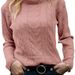 Elegant High Neck Knit Sweater Women's Casual Long Sleeve Pullover Solid Color Winter Fashion Loose Fit Retro Style_ecoleips.com
