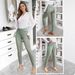 Voya Women's Clothing Hot Selling Elastic Temperament Fashionable Jeans Slim Fit Small Feet Mid Waist Slimming Versatile Pants_ecoleips.com
