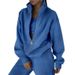 Voya Recommend! Women's Casual Sports Commuting Solid Color Zipper Hoodie Set Fashion Set With Multiple Colors To Choose From_ecoleips.com