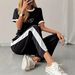 Women's Clothing Women's Gentle Double Heart Print Casual Suit Set Short Sleeve Pants Trendy And Relaxed Style Print_ecoleips.com