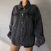 Chic Oversized Denim Shacket For Women, Black Casual Blazer Style Open Front Jacket, Winter Layering Essential_ecoleips.com