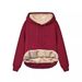 European And American Cross-Border Hot Sale 2026 Winter Women's Warm Lamb Wool Pocket Hooded Sweatshirt Jacket_ecoleips.com