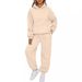 Aria Basics 2025 European And American Foreign Trade Autumn Winter New Women's 2-Piece Casual Hoodie Tracksuit Long Pants Set_ecoleips.com