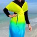 Muslim Swimsuit 2025 Swimwear Women's European And American Fashion Simple Design Saxony Moose Gradient Conservative Surfer_ecoleips.com
