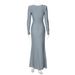 Women's Slim Fit Evening Dress Elegant Fashionable round Neck Long Sleeve European American Style Cross Border Wholesale 2025 Spring New Arrivals_ecoleips.com