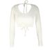 AC572 Off-Shoulder Long-Sleeve Short Lace Backless Top, Ins Pure Desire Style Fashionable Versatile T-Shirt For Women_ecoleips.com