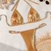 Women's New Sexy Shiny Pearl T-string Bikini Swimsuit Bikini_ecoleips.com