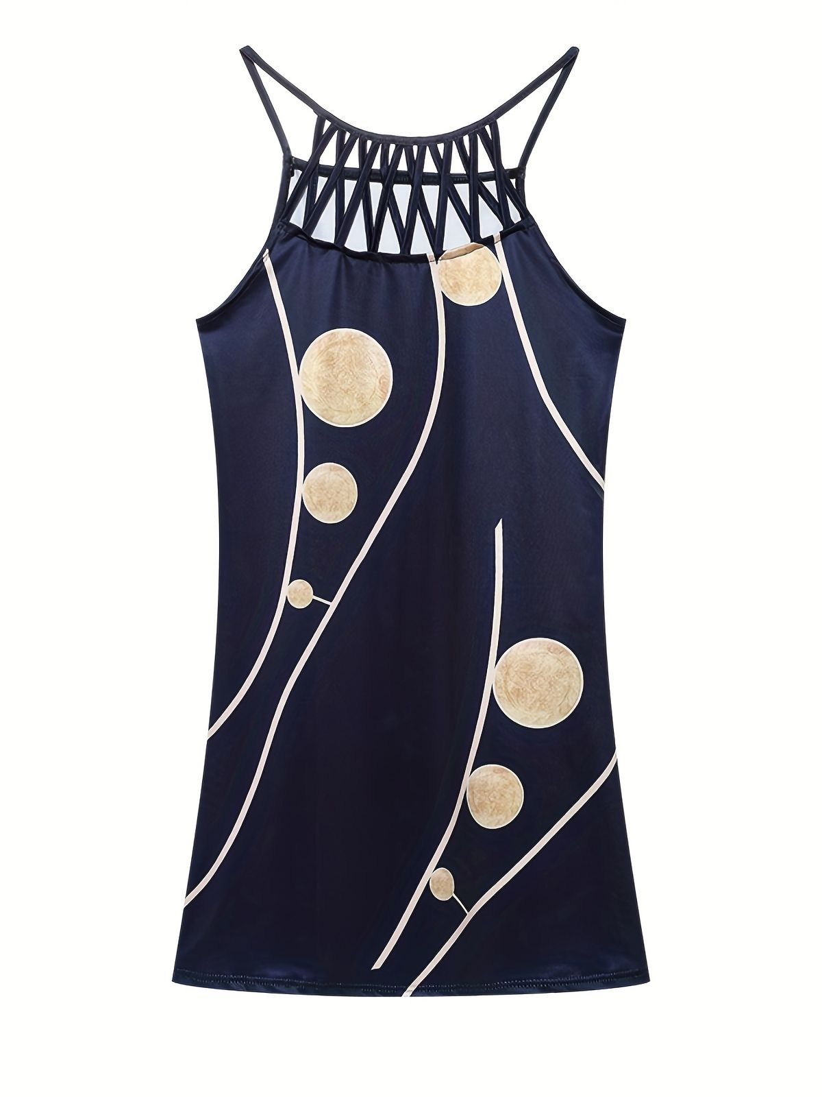 Spring Summer 2026 National Wind Positioning Print Mesh Belt Sleeveless Casual Dress New Fashionable Women's Clothing_ecoleips.com