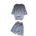 Women's Commuter Style Two Piece Set Slim Fit Short Sleeve Top And High Waisted Shorts Slimming Versatile Elegant Summer Outfit_ecoleips.com