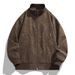 Aria Basics American-style 2025 PU Leather Jacket, New Spring And Autumn Model, Loose Fit, Trendy, Versatile, Casual Retro Jacket_ecoleips.com