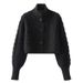 Women's Clothing new high neck sweater for women new lazy style loose slim short knitted jacket for women autumn_ecoleips.com