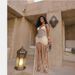 European Fashion Sexy Mesh Suspender Dress - 2025 Spring/Summer Pleated Hip Wrap With Tassel Detail_ecoleips.com