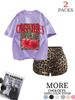 Women's Custom Made 3D Printed Digital Sportswear Set Loose Fitting T-Shirt Short Sleeved Summer Suit_ecoleips.com