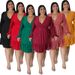 Women's Clothing V-Neck Flutter Sleeve Midi Dress With Vertical Stripe Jacquard, Elegant A-Line Swing Dress_ecoleips.com