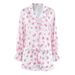 European And American Autumn Soft Loose Satin Printed Long Sleeve Shorts Pajama Two-Piece Set Cross-Border New Home_ecoleips.com