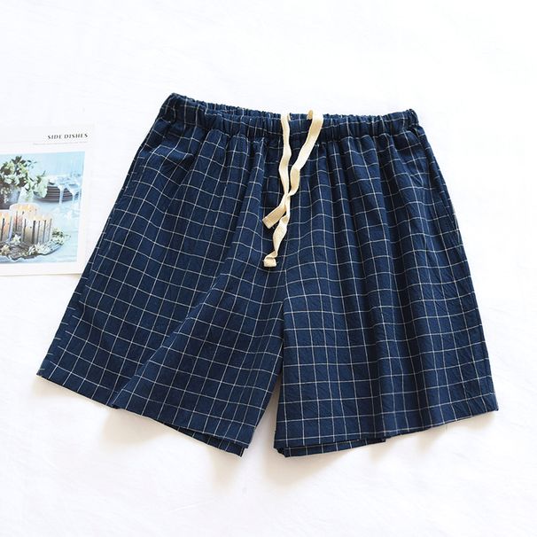 Women's Printed Cotton Sleep Shorts Summer Thin Couple Style Casual Loose Home Lounge Shorts_ecoleips.com