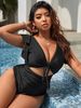 Aria Basics European And American Bikini New Sexy Set One-Piece Solid Color Cross-Border Multi-Color Hot-Selling Plus Size_ecoleips.com
