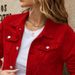 K Fashionable Slim-fit Denim Jacket With A Stand-up Collar In Solid Color; Versatile._ecoleips.com