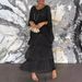 2024 Fashion New Chiffon Mesh Batwing Sleeve Round Neck Long Dress European And American Style Light Luxury_ecoleips.com
