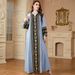 4178 Women's Robe Embroidered Patchwork Long Long-sleeved European And American Style Dress_ecoleips.com
