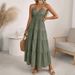 Spring/Summer 2026 Halter Neck Long Dress Solid Color American Style Loose Fit Backless Fashionable Resort Wear_ecoleips.com