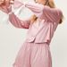 Women's Satin Notch Collar Long Sleeve Pajama Set - Comfortable Lounge Wear For Home & Outings_ecoleips.com