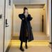 Fleece-lied/thi Style, High-ed Black Trech Wome, Mid-legth, 2024 Autum Ad Witer Ew Model, Coat For Petite_ecoleips.com