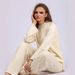 Autumn/Winter Loose-Fitting Solid Color Sweater And Knit Wide-Leg Pants Set With Slits_ecoleips.com