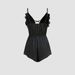 Voya Women's Sexy Style Suspender Home Jumpsuit Summer Deep V-neck Wooden Ear Comfortable Top For Women_ecoleips.com
