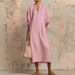 Women's Solid Color Casual Round Neck Dress Zipper Puff Sleeve American Style Spring Summer Hot Selling Loose Fit_ecoleips.com