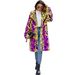 Bold Color-Block Faux Fur Coat With Leopard Print – Hooded Longline Jacket For Women (Rainbow Leopard, S-XXL)_ecoleips.com