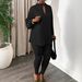 Women’s Clothing Autumn And Winter Fashion Style Solid Color Large Size V Neck Long Sleeved Tops And Pants African Suit_ecoleips.com