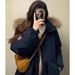 girl Girl Girl Workwear Parka Jacket Students, Women's Winter New Thickened American Style High-end Couple's Large Fur Collar Cotton_ecoleips.com