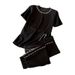 Women's Clothing High End Fashion Street Blasting Wide Leg Pants Suit For Women, Slim Beaded Split Top, Two Piece Suit_ecoleips.com
