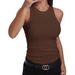 Women's Tight-fitting Running Vest, Pullover Racerback Fitness Yoga Top, Sleeveless Sports Vest_ecoleips.com