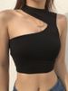 2024 Summer Sleeveless Sexy Women Girls Summer Vest Crop Top Shirt Blouse Casual Slim Black Tanks Hot S M L_ecoleips.com