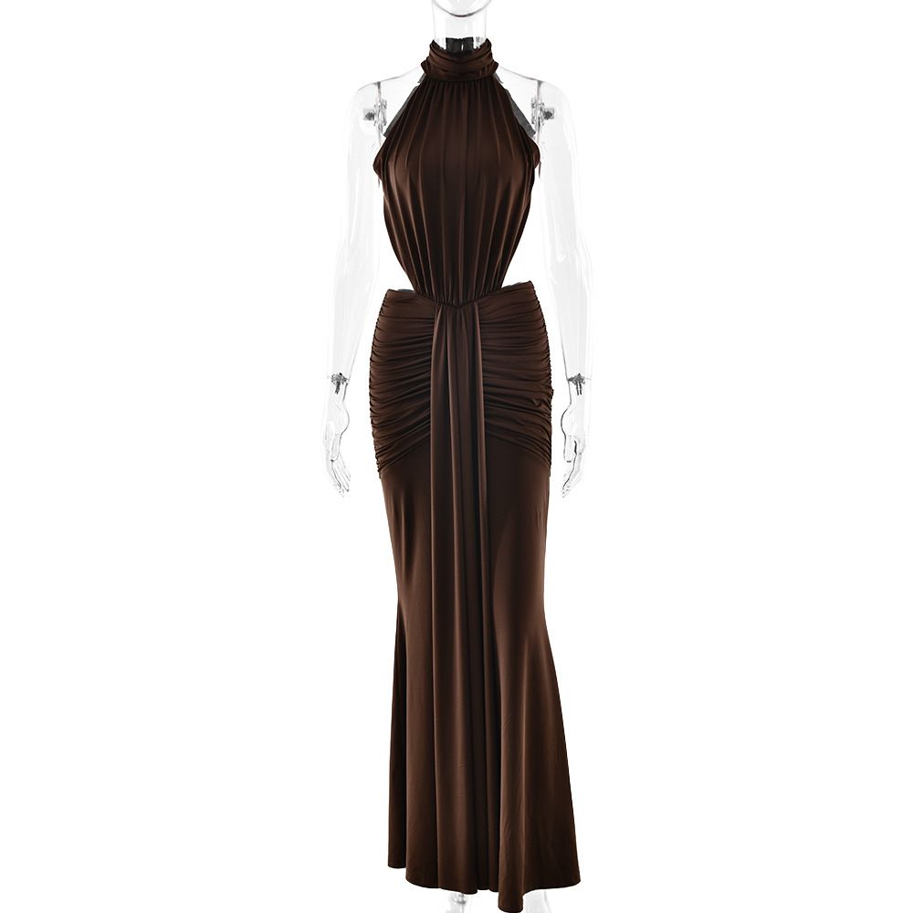 Spring Style Elegant Backless Fishtail Evening Dress Sexy Slim European American Export Banquet Women's Fashion_ecoleips.com